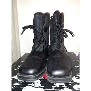 TOTES Winter Boots Black Women's Size 7 Faux Fur Lined Quilted